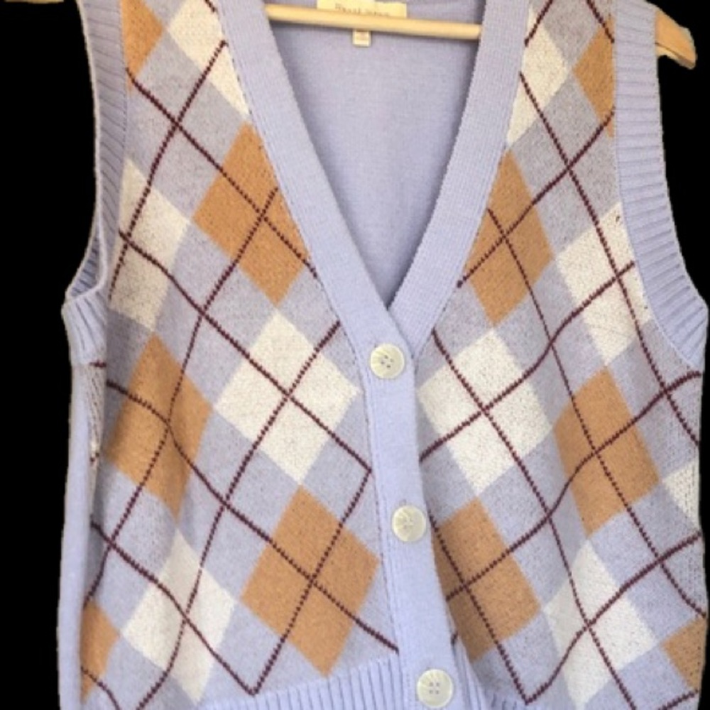 Pastel Purple Hazel Moon Argyle Sweater Vest